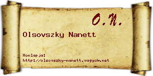 Olsovszky Nanett névjegykártya